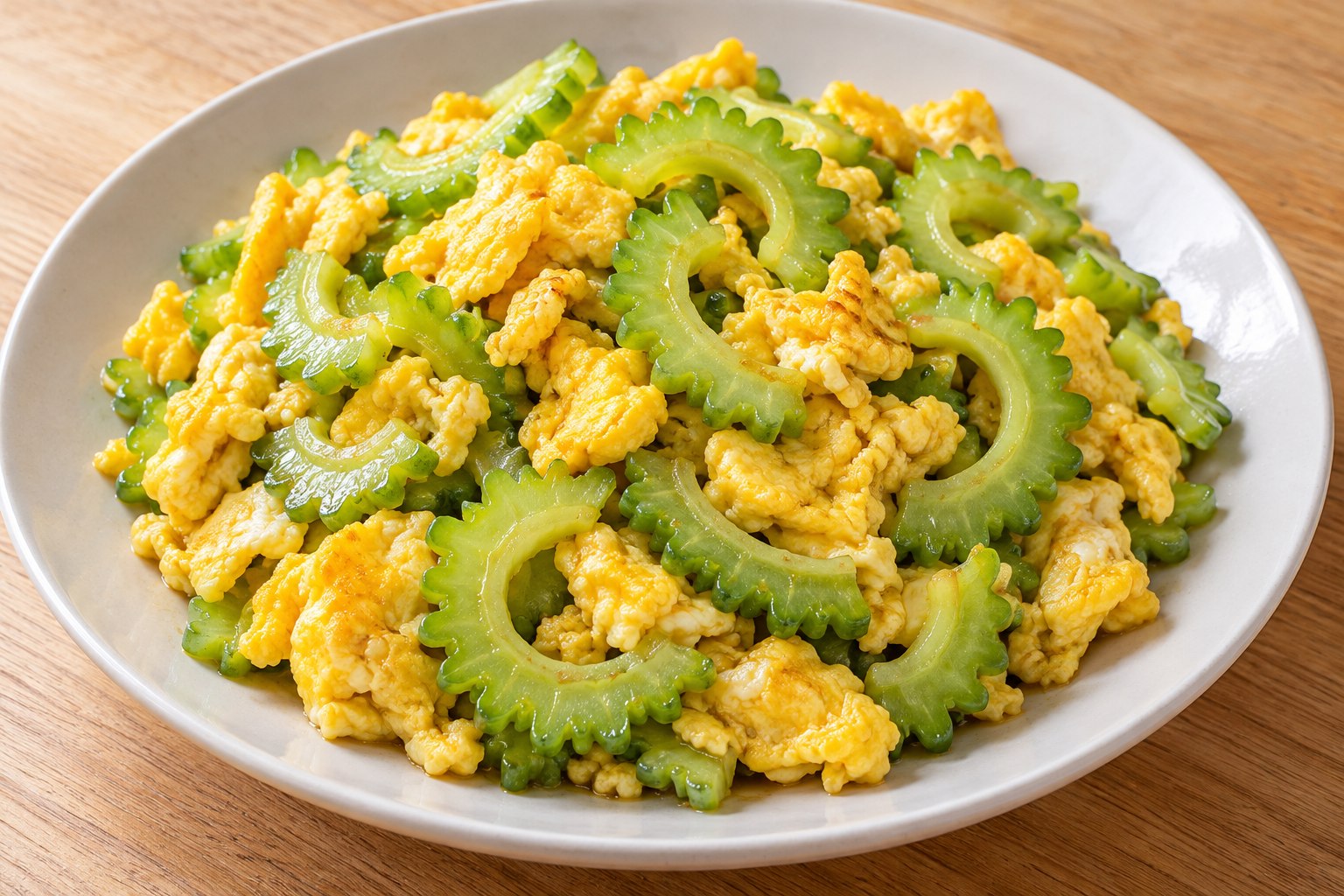 Bitter Melon & Eggs — AI-generated dish reference, not a photo