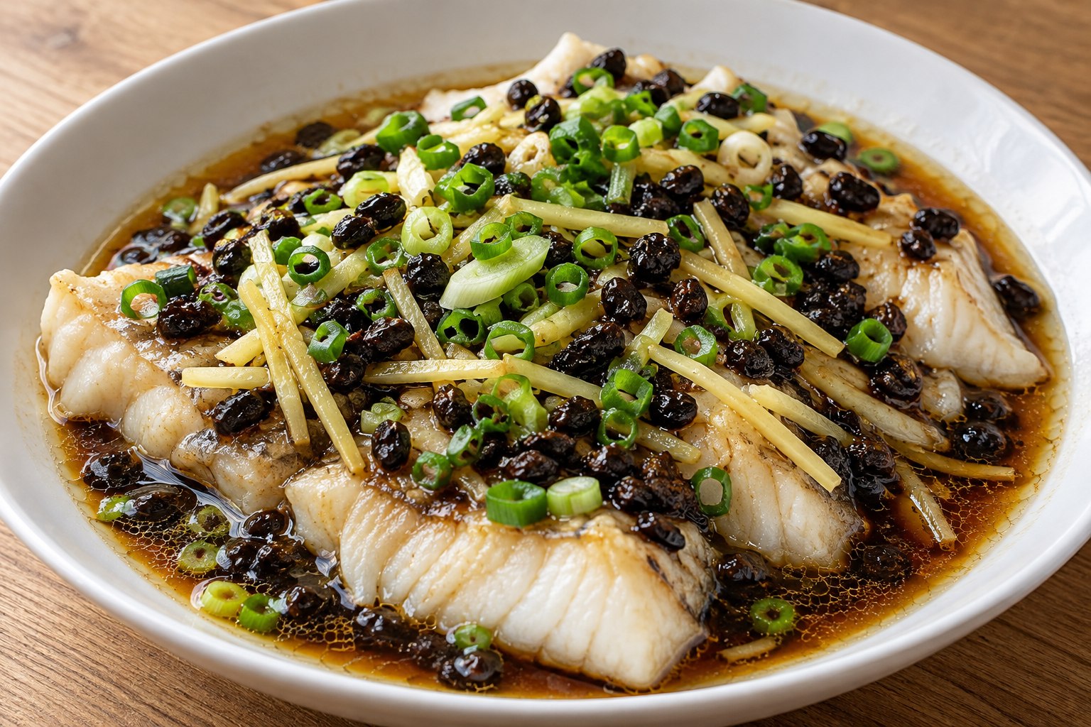 Black Bean Steamed Fish — AI-generated dish reference, not a photo