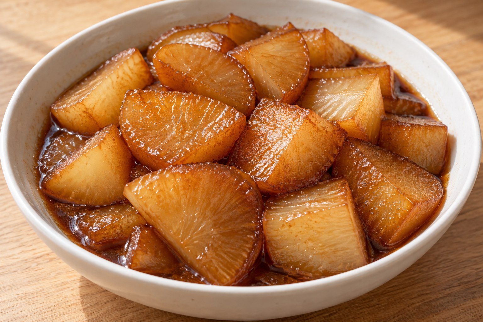 Soy-braised Daikon — AI-generated dish reference, not a photo