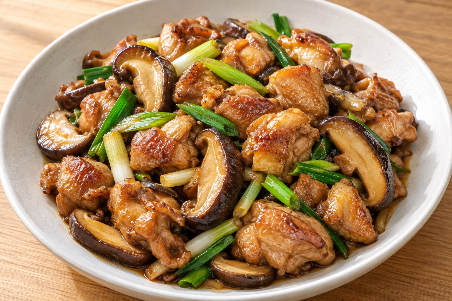 Chicken & Shiitake Stir-fry — AI-generated dish reference, not a photo