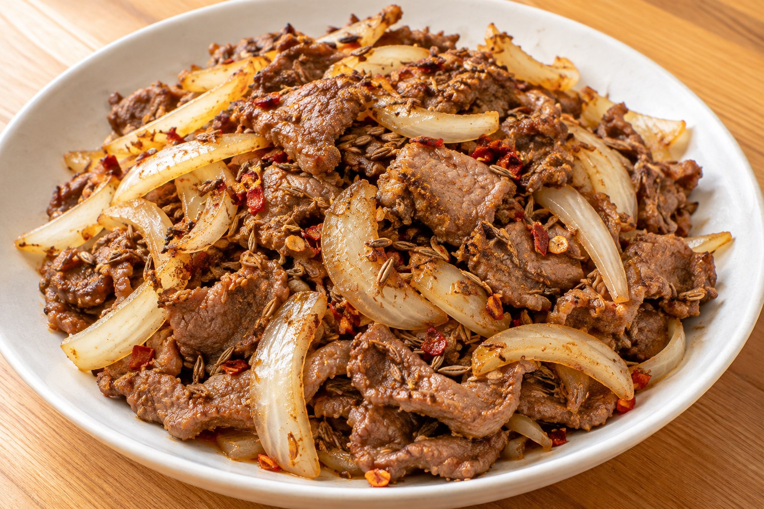 Cumin Lamb — AI-generated dish reference, not a photo