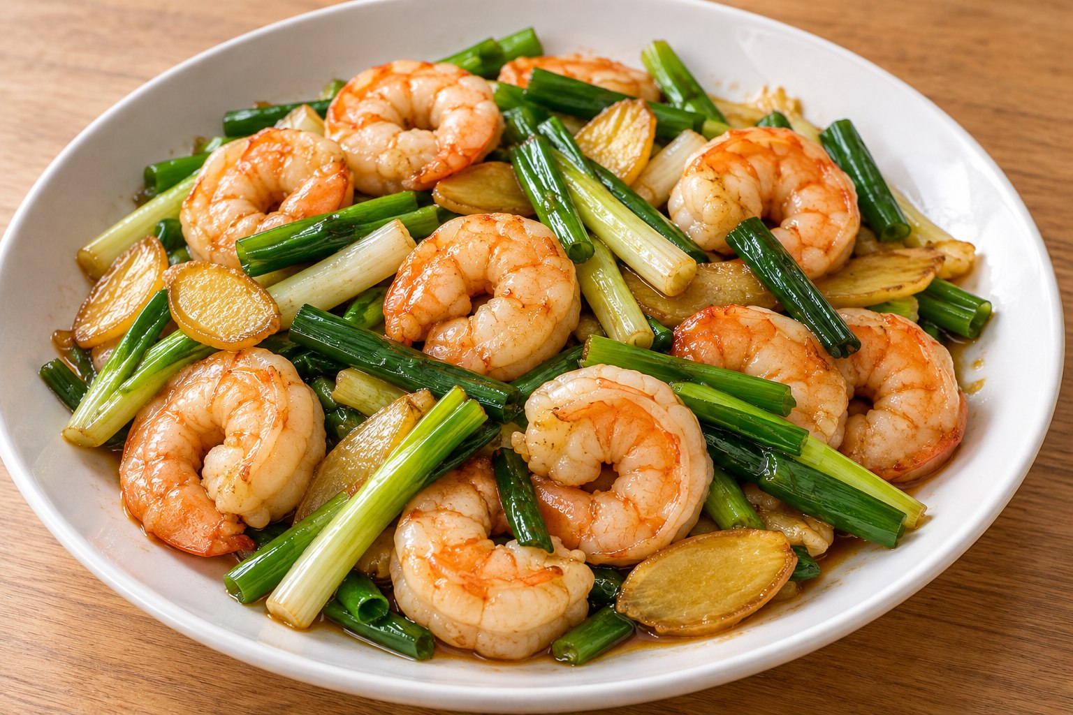 Ginger & Scallion Shrimp — AI-generated dish reference, not a photo
