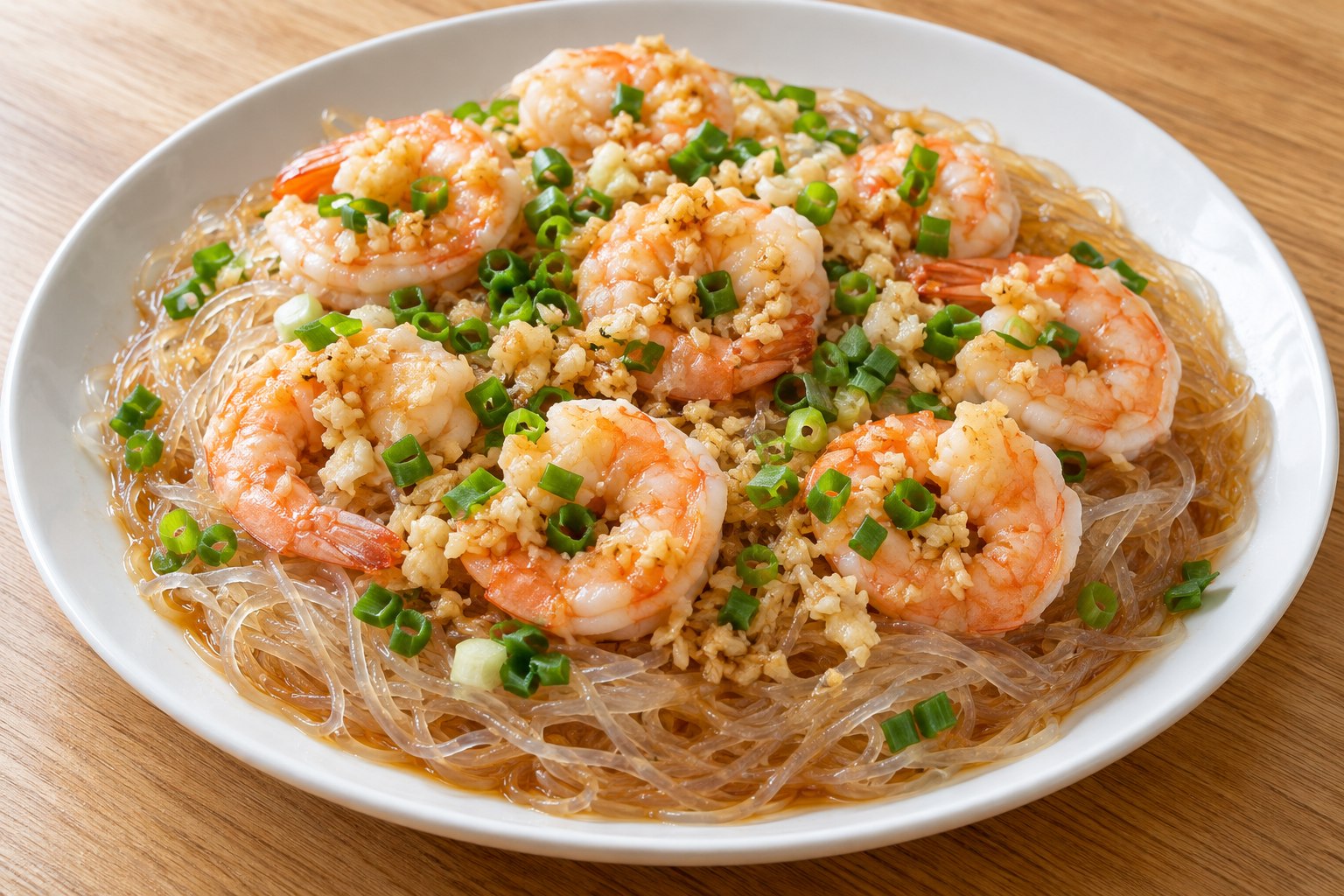 蒜蓉粉丝蒸虾 — AI生成菜品示意图，不是实拍