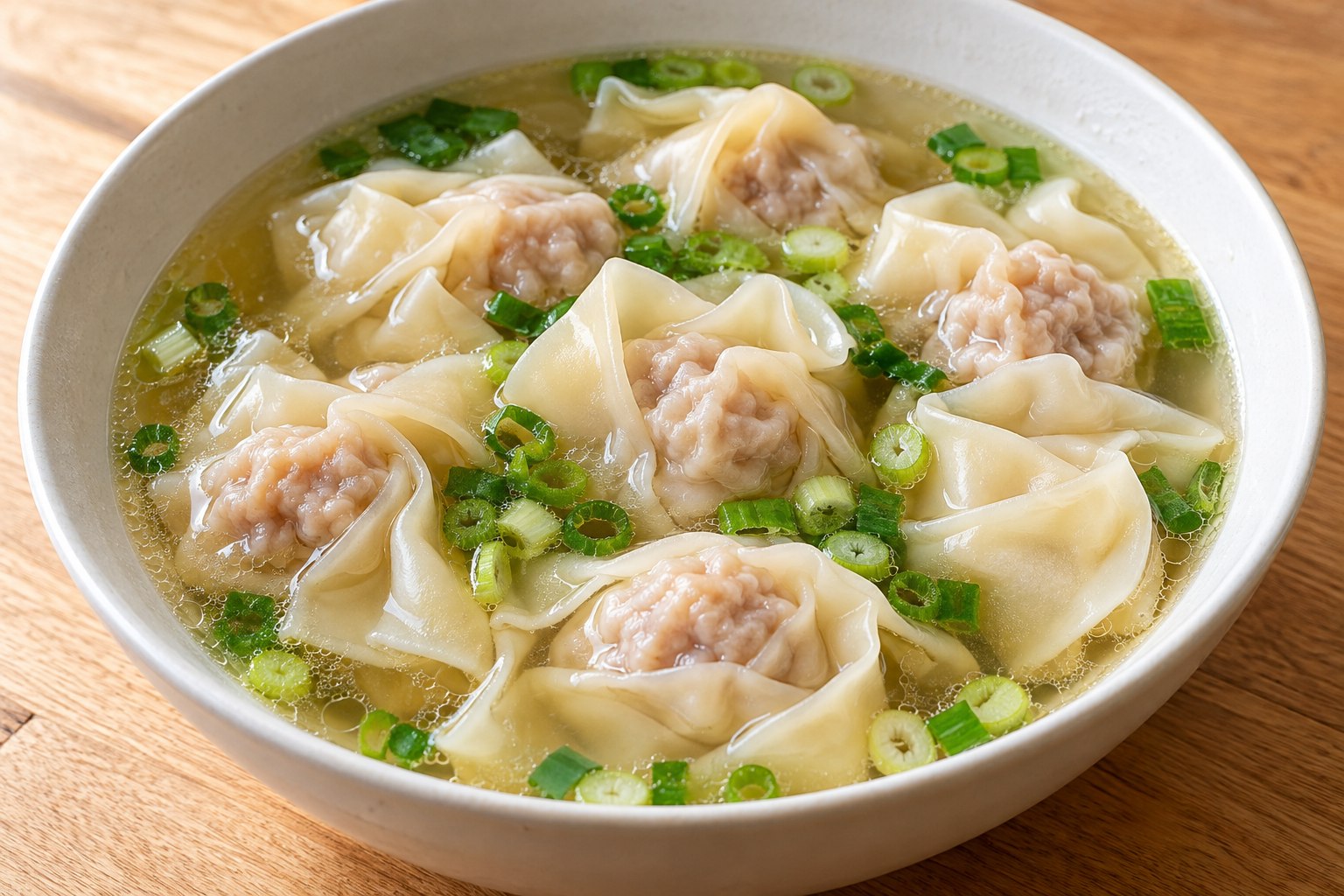 鲜肉馄饨汤 — AI生成菜品示意图，不是实拍