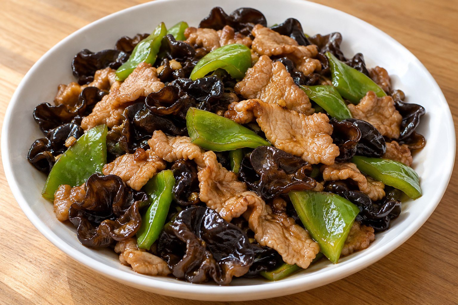 Wood Ear & Pork Stir-fry — AI-generated dish reference, not a photo
